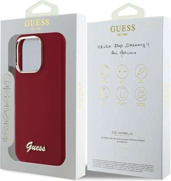 Produktbild Guess GUHCP16LSMBSLM iPhone 16 Pro 6.3" magenta hardcase Silicone Script Metal Logo