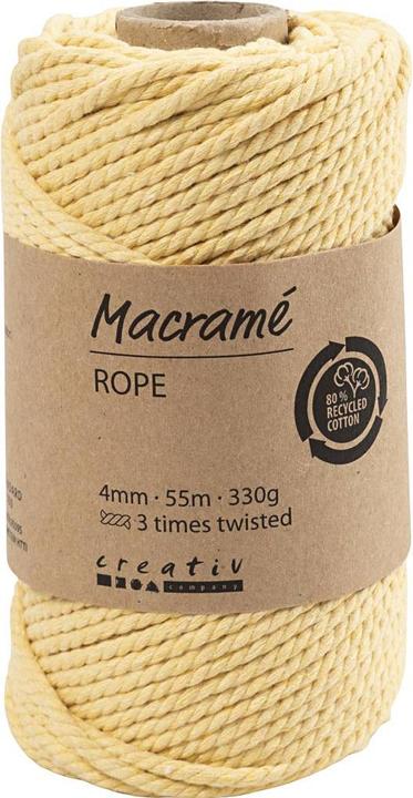 Immagine prodotto Creativ Company Filato di cotone per macramè 330 g giallo chiaro (55 m)