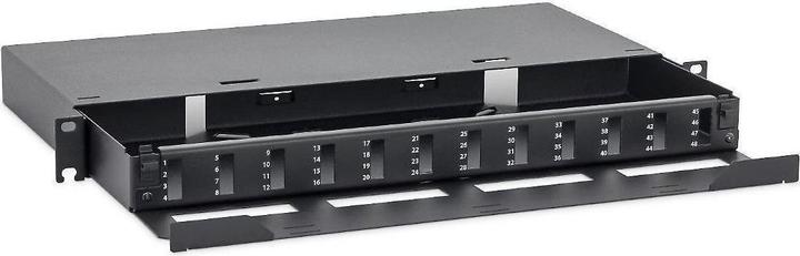 Triton RAC-FO-X78-A1 - Ausziehbares Opto-Patch-Panel 1HE für 12 LC-D Stecker quad, RAL 9005, grau
