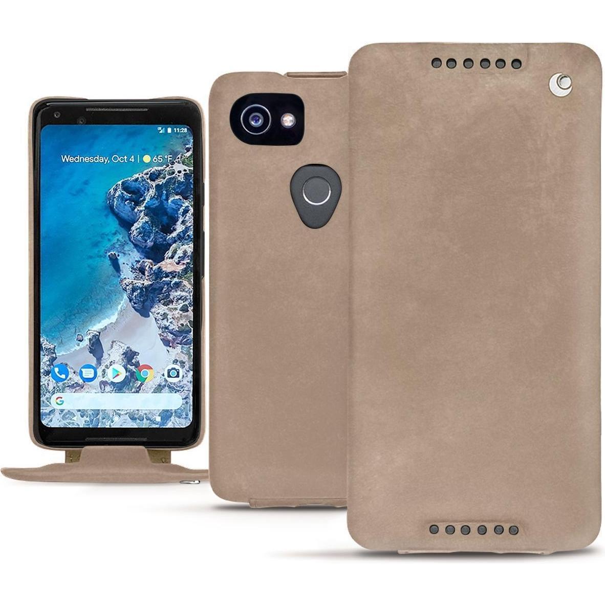 Noreve Lederschutzhülle vertikal (Google Pixel 2 XL), Smartphone Hülle, Beige