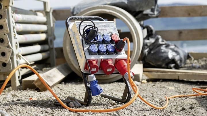 Actual product image Steffen Construction power distributor 32A equipped (6 x, Type 23, Type 25, CEE 16/5, CEE 32/5)