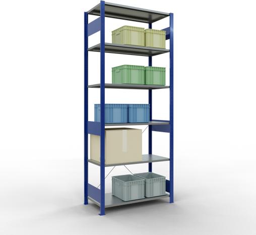 Actual product image Schulte Lagertechnik MULTIplus85 boltless basic shelving system with cross brace