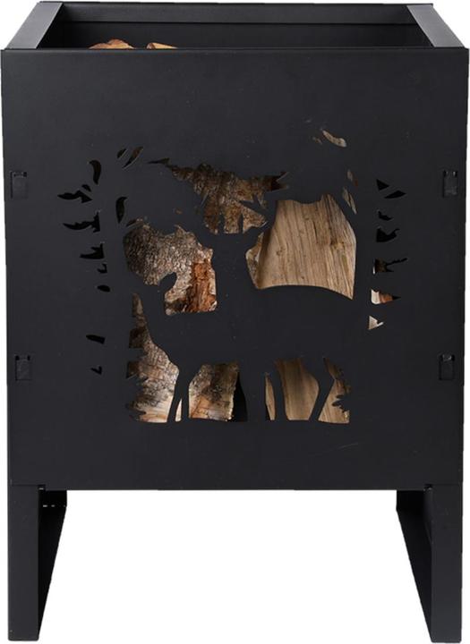 Produktbild Esschert Design Feuerkorb Quadratisch mit Hirsch, Schwarz (30 cm)