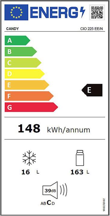 Label énergétique Lipo Candy CIO 225 EE/N (179 l)