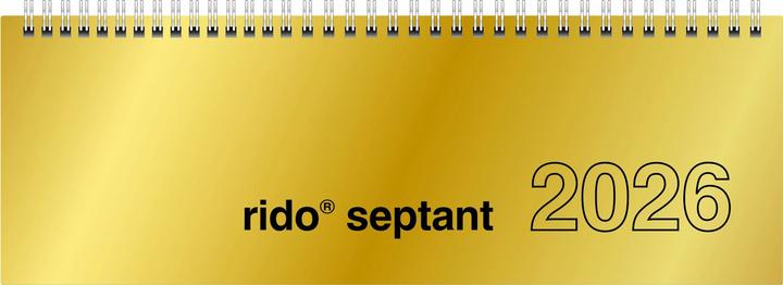 Rido Tischkalender 2026 quer gold (Couverture rigide, Allemand)