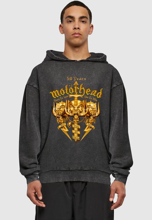 Produktbild Merchcode Motorhead - 50 Years Warpigs Acid Washed Oversized Hoody - 193723 (S)