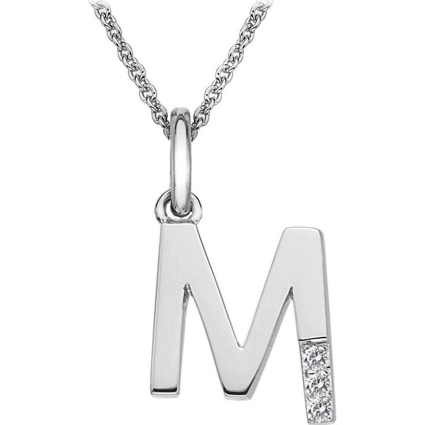 Thumbnail - Hot Diamonds, Halsschmuck, Diamant Buchstaben Halskette M, (Silber 925, 40 - 45 cm)