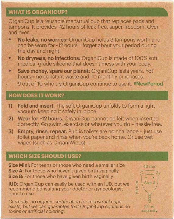 Image du produit AllMatters OrganiCup Cup menstruelle, taille A (Normal)