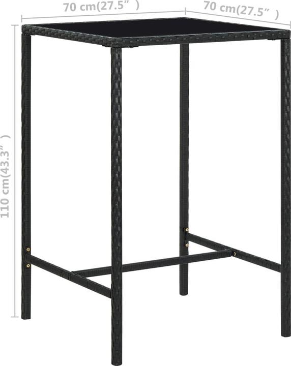 Produktbild vidaXL Bar-Set (38 x 38 x 110 cm)