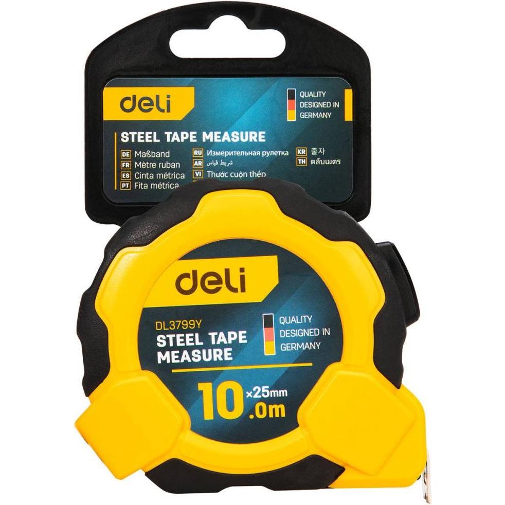Deli Tools, Längenmesswerkzeug, Steel Measuring Tape 10m/25mm EDL3799Y (yellow)