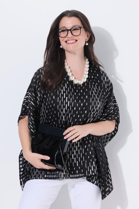 Actual product image Ulla Popken Oversized Patchwork Mesh Blouse (46, 48)