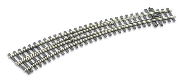 Actual product image Peco SL-E1487 Streamline Code 75 Left Hand Curved Turnout Electrofrog