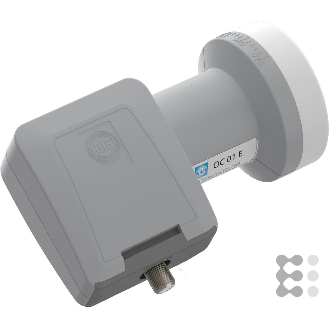 WISI OC 01E Speisesystem Single 40mm lichtgrau (Single LNB, 40mm), LNB, Grau