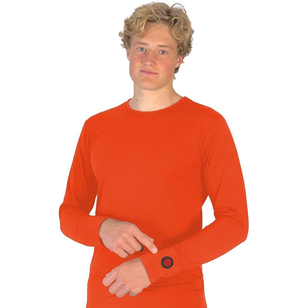 Thumbnail - Glovii, Herren, Bluse, GJ1RM Shirt/Top Bluse Rundhals Langärmlig Elastan, Polyester, Rot, (M)