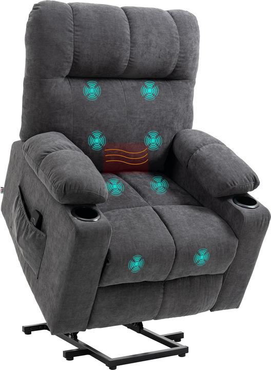 Produktbild Homcom Sessel mit Aufstehhilfe Polyester, Metall Dunkelgrau