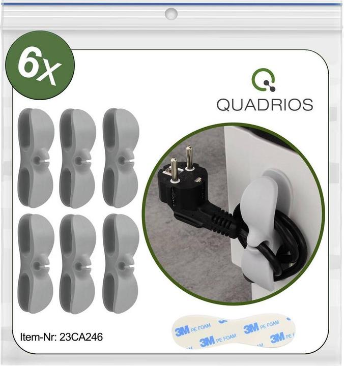 Produktbild Quadrios 23CA246 Kabelhalter selbstklebend 23CA246 Grau 6 St.