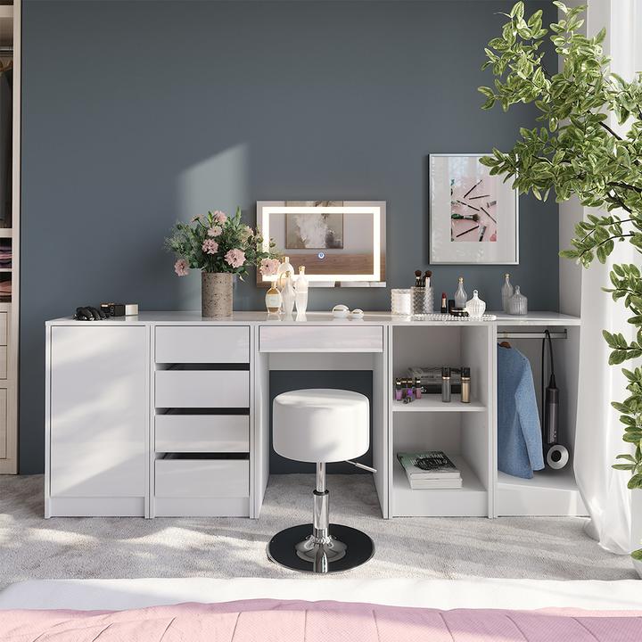 Actual product image Vicco Sherry with LED mirror and stool (51.40 x 50.10 x 76 cm)