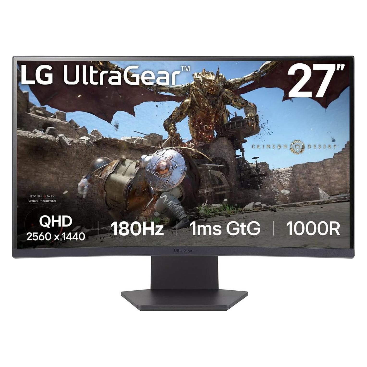 LG Dis 27 27GS60QC-B Consumer Ultragear (2560 x 1440 Pixel, 27"), Monitor, Schwarz