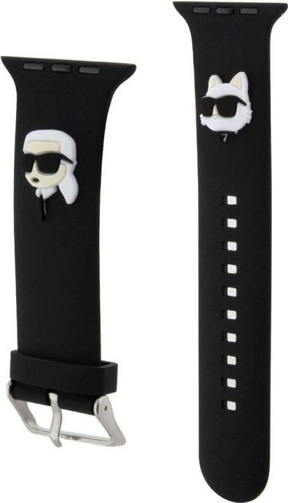 Produktbild Karl Lagerfeld Pasek KLAWMSLKCNK Apple Watch 38/40/41mm czarny/black strap 3D Rubber Karl&Choupette (Silikon)