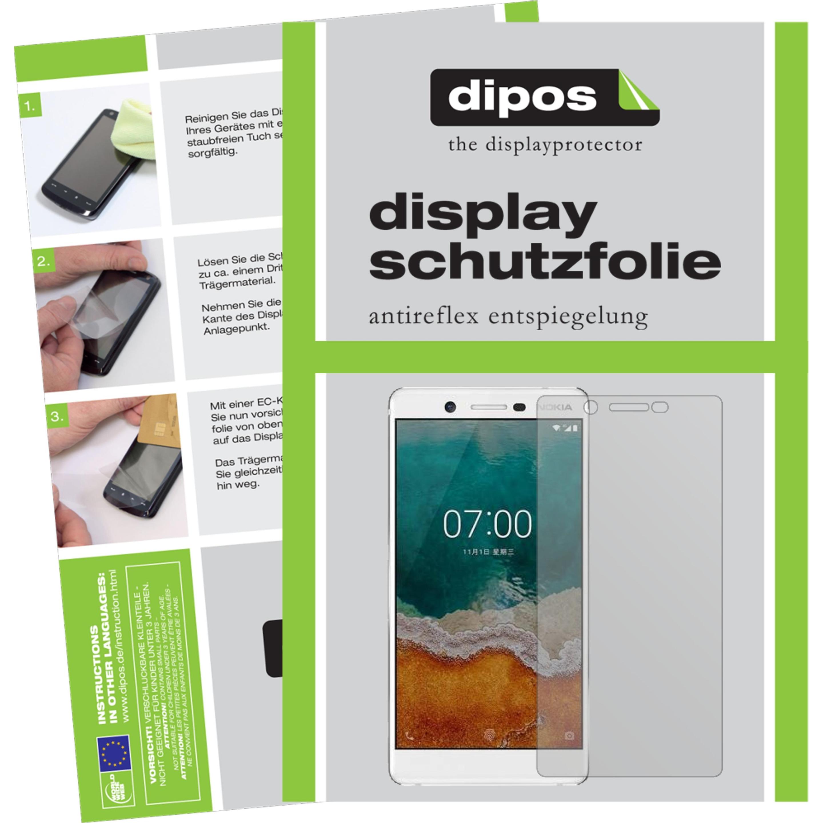 Dipos Displayschutzfolie Antireflex (5 Stück, Nokia 7), Smartphone Schutzfolie, Transparent