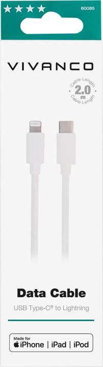 Actual product image Vivanco USB 2.0 adapter (1x USB-C™ plug (2 m, USB 2.0)