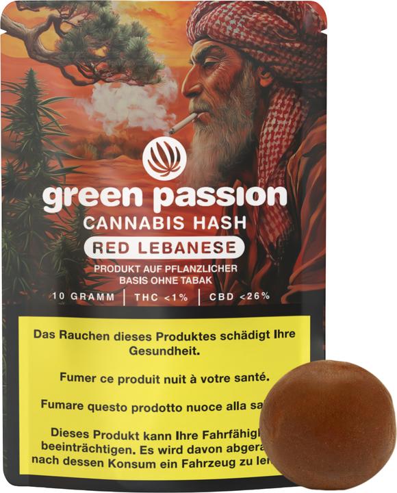 Actual product image Green Passion CBD Hash Red Lebanese (5 g, Indoor)