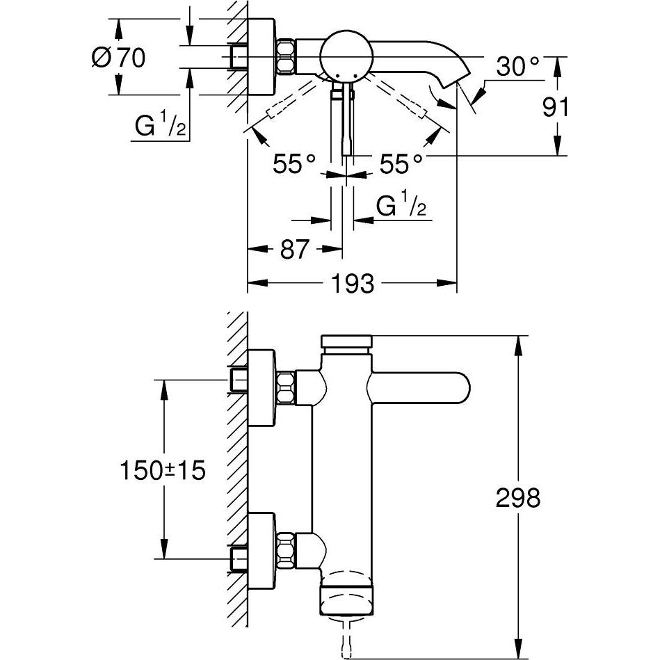 Thumbnail - Grohe, Badarmatur, 33624GL1 Badarmatur