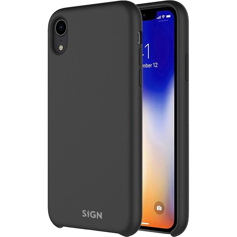 SIGN Liquid Silicone Case for iPhone 12 Mini - Black (Apple iPhone 12 mini), Smartphone Hülle, Schwarz