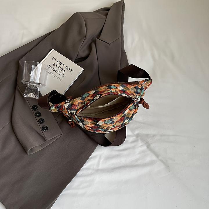Image du produit Only-Bags.Store Sac banane crossbody stylé - sangle réglable, nylon, fermeture éclair, doublure polyester -
