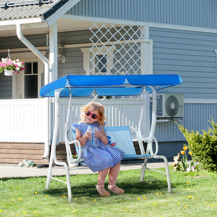 Immagine prodotto Outsunny Altalena Hollywood per bambini con tettuccio regolabile ad angolo (Poltrona per bambini)