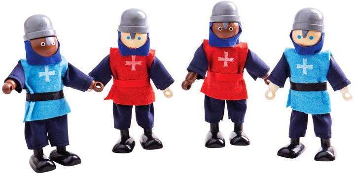 Actual product image Bigjigs Medieval knights made of wood, 4 pieces.