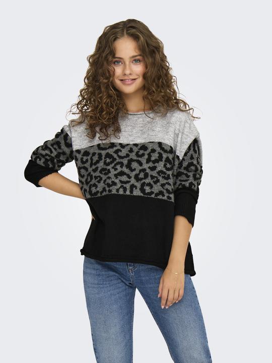 Produktbild Only Normal geschnitten Rundhals Gerippte Ärmelbündchen Tief angesetzte Schulter Pullover Strickpullover (XS)
