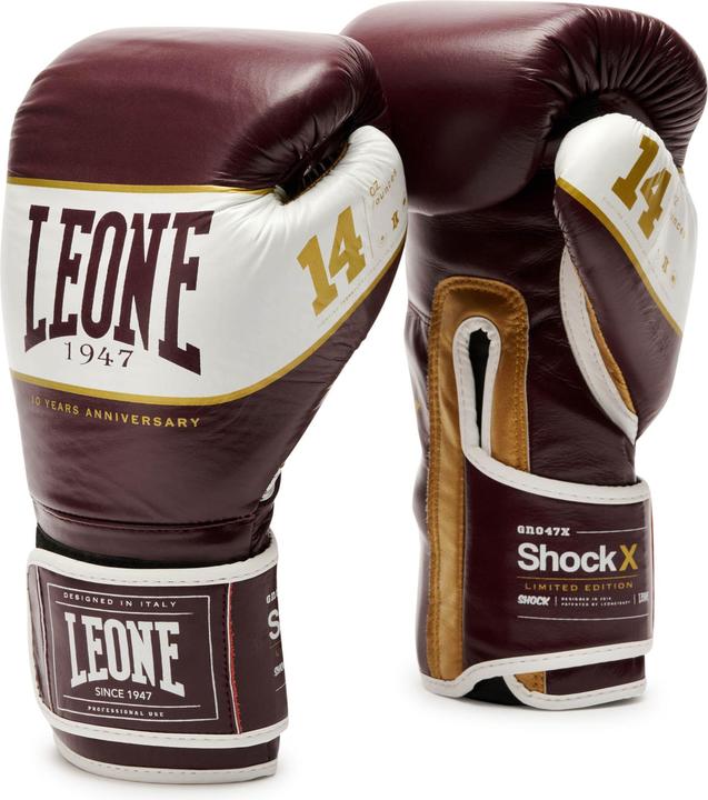 Leone Shock X Boxhandschuhe Bordeaux GN047X (14 OZ, One Size)