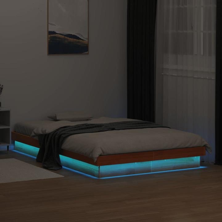 Actual product image VidaXL Bett mit LED-Beleuchtung Kiefer (140 x 200)