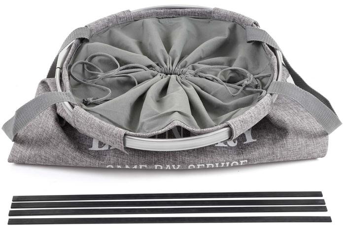 Produktbild Swisshandel24 Wäschesammler, Laundry Wäschekorb Wäschebox Wäschesack Wäschebehälter mit Kordelzug, Henkel 55x39cm (65 l)