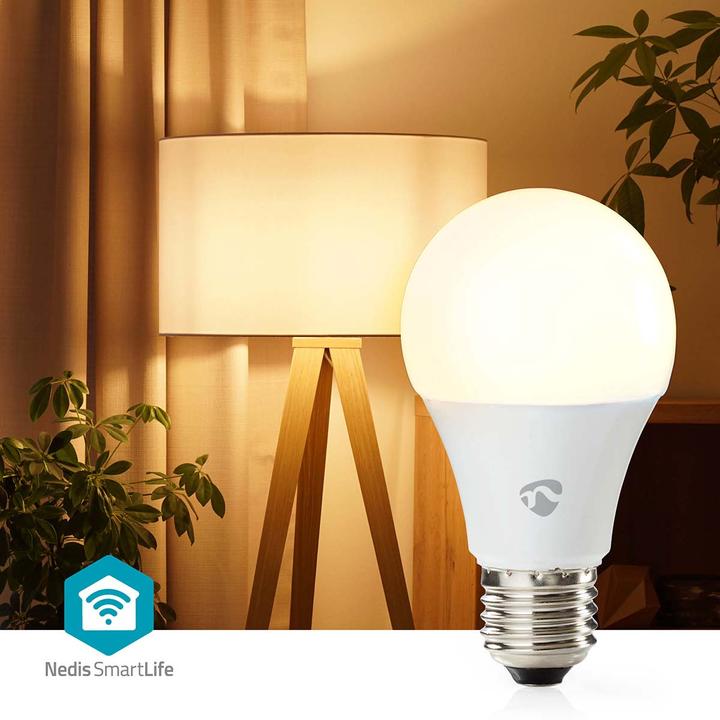 Produktbild Nedis WIFILRC10E27 SmartLife Vollfärbige LED-Lampe WLAN E27 806 lm 9 W RGB + weiss veränderbar 2700 (E27, 806 lm, 1x)