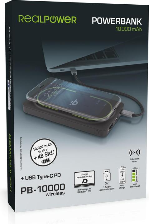 Actual product image RealPower PB-10000 (10000 mAh, 18 W, 37 Wh)