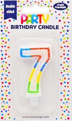 Actual product image Clairefontaine Candle Party Glitter Birthday Number 7 (1 x)