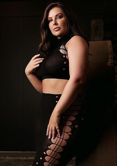 Produktbild Le Désir Kala XXXVII - Two Piece with Turtleneck, Crop Top and Skirt - Plus Size