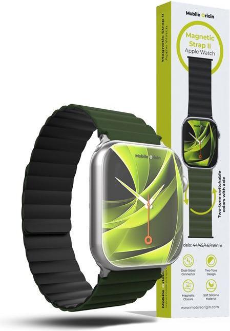Actual product image Mobile Origin Magnetic Watch Strap II green/black - Apple Watch 49mm/46mm/45mm/44mm