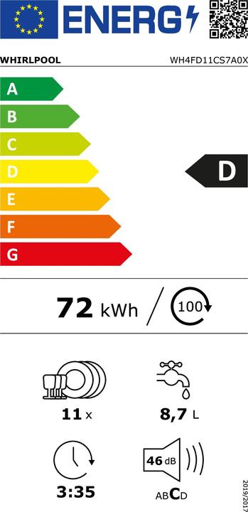 Energy Label Whirlpool WH4FD11CS7A0X
