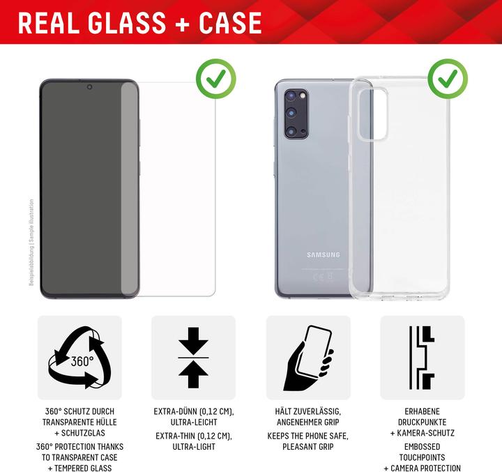 Produktbild Displex Real Glass, 2D Panzerglas + Handyhülle (1 Stk., Samsung Galaxy S22+, Samsung Galaxy S23+)