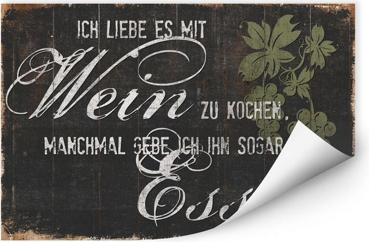 Actual product image Trenddeko I love to cook with wine (80 x 50 cm)