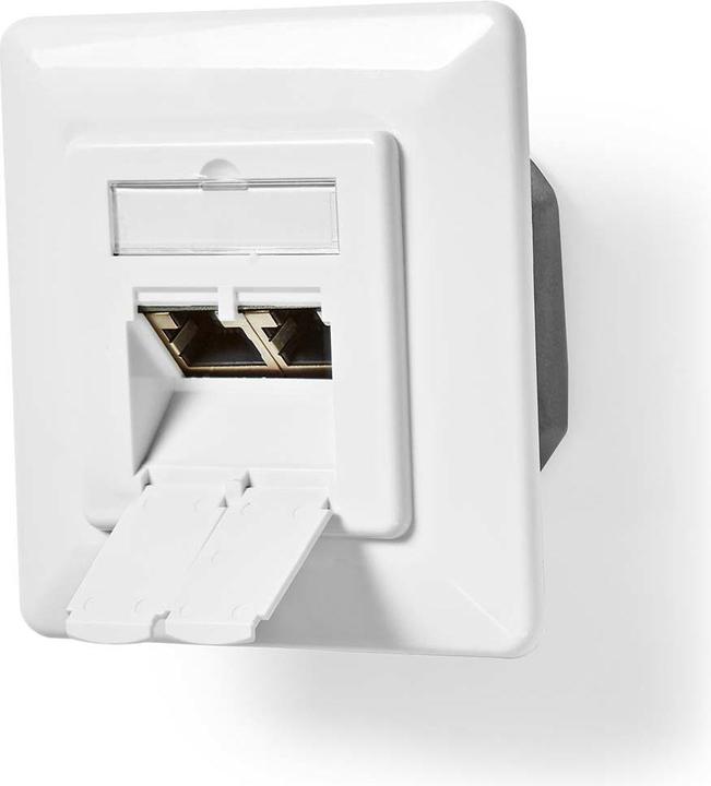 Immagine prodotto Nedis Presa di rete a muro | Montaggio ad incasso | Porta/e a 2 porte | CAT6a | Diritto | Presa | (UTP, CAT6a, 0.07 m)