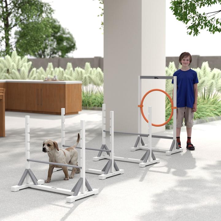 Produktbild PawHut Agility Set Tannenholz, Kunststoff Weiss (Agility)