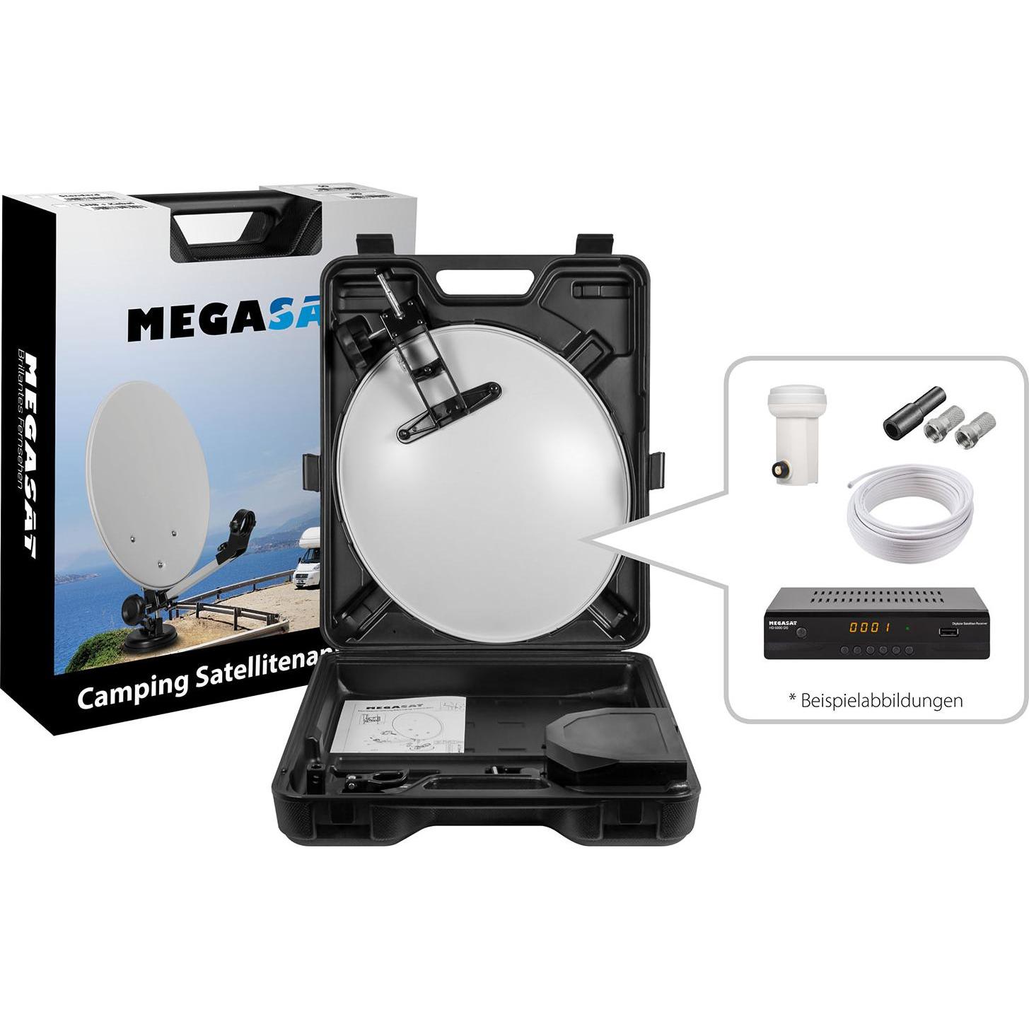 Thumbnail - Megasat Campingkoffer HD6000 (Parabolantenne, DVB-S / -S2), SAT Spiegel + SAT Antennen, Schwarz, Weiss