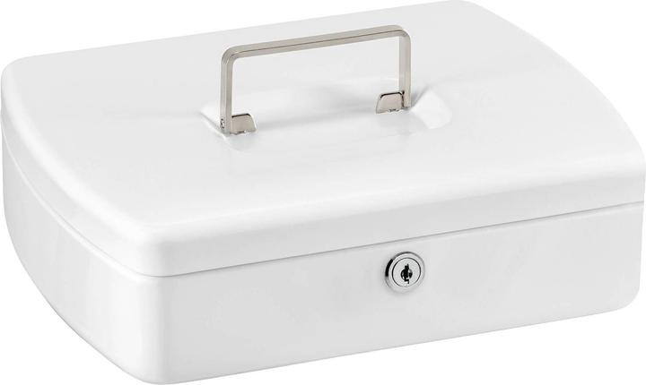 Actual product image Burg Wächter Cash box Office-Line W.255xH.75xD.200 mm white powder-coated steel incl. cylinder lock