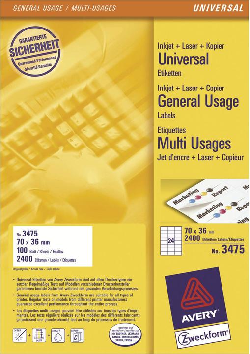 Image du produit Avery Étiquettes universelles