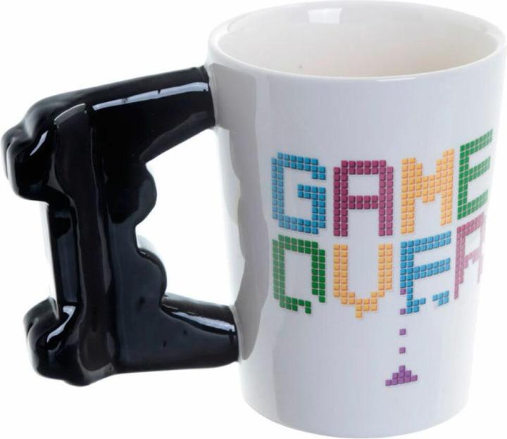 Actual product image Puckator GAME OVER Game Controller Shaped Handle Dolomite Ceramic Mug (320 ml, 1x)
