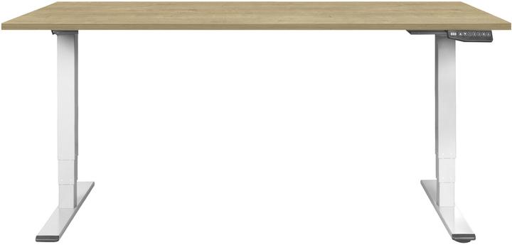Image du produit Contini höhenverstellbarer Bürotisch 180 x 80 cm Eichendekor / Gestell weiss